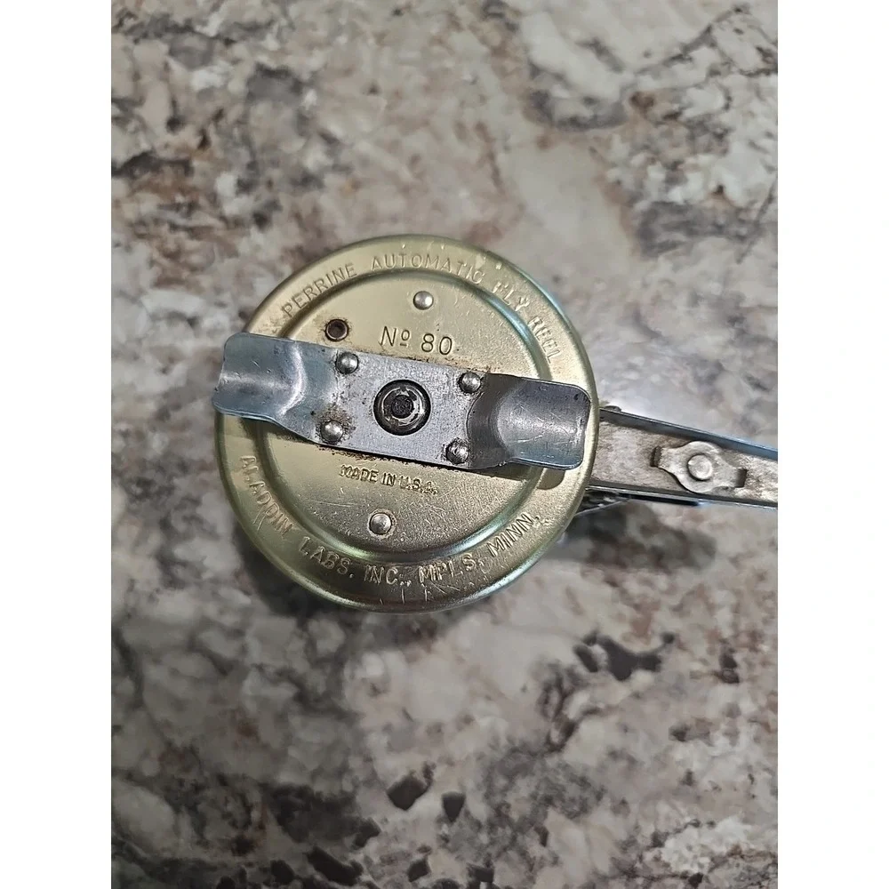Vintage‎ Perrine No 80 Automatic Fly Reel With Line.
